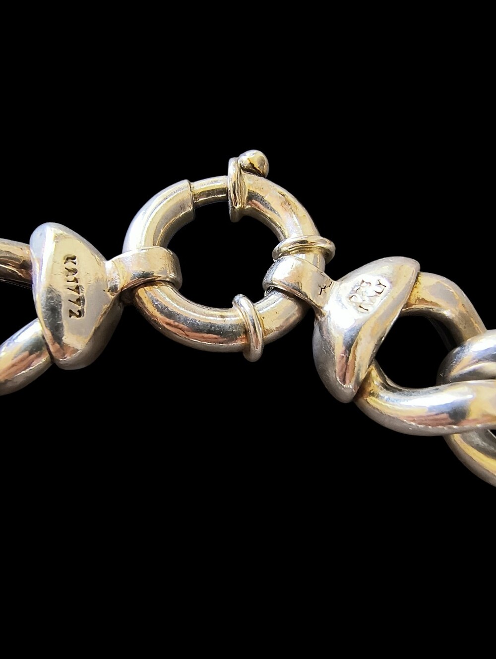 Italian Very Heavy Sterling Silver Curb Link Chain Bracelet Unisex - Picture 8 of 9